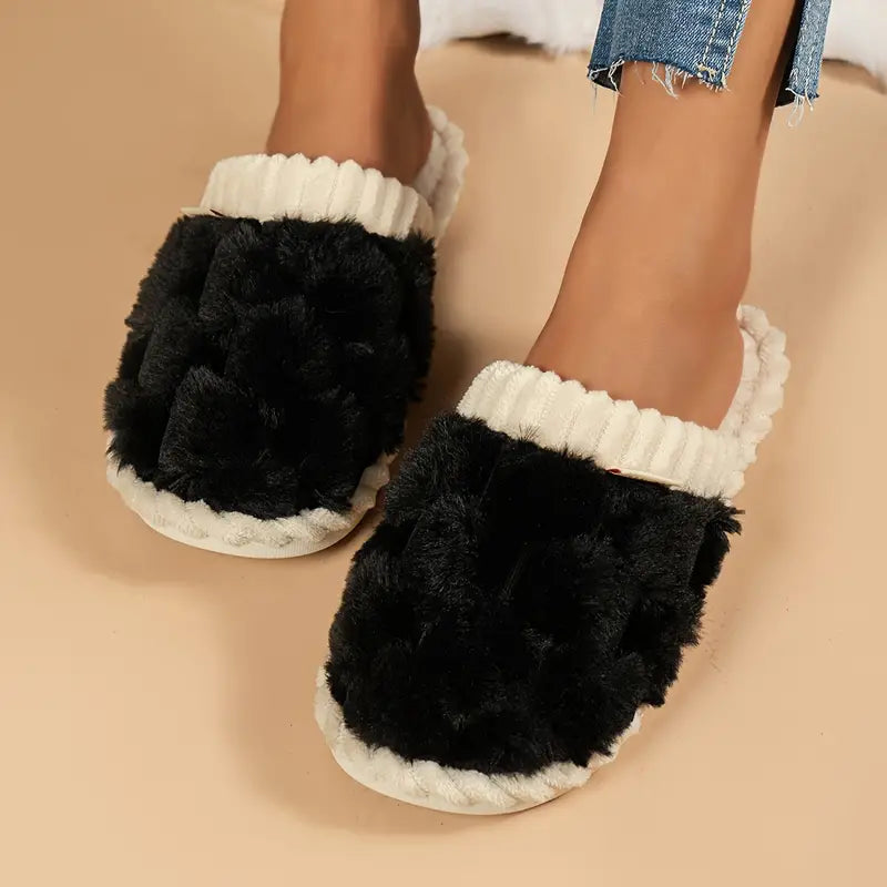 Hawa - Chaussons d'hiver en peluche avec bout fermé