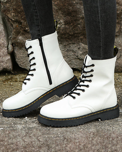 Olivia - Bottines cuir lacets robustes