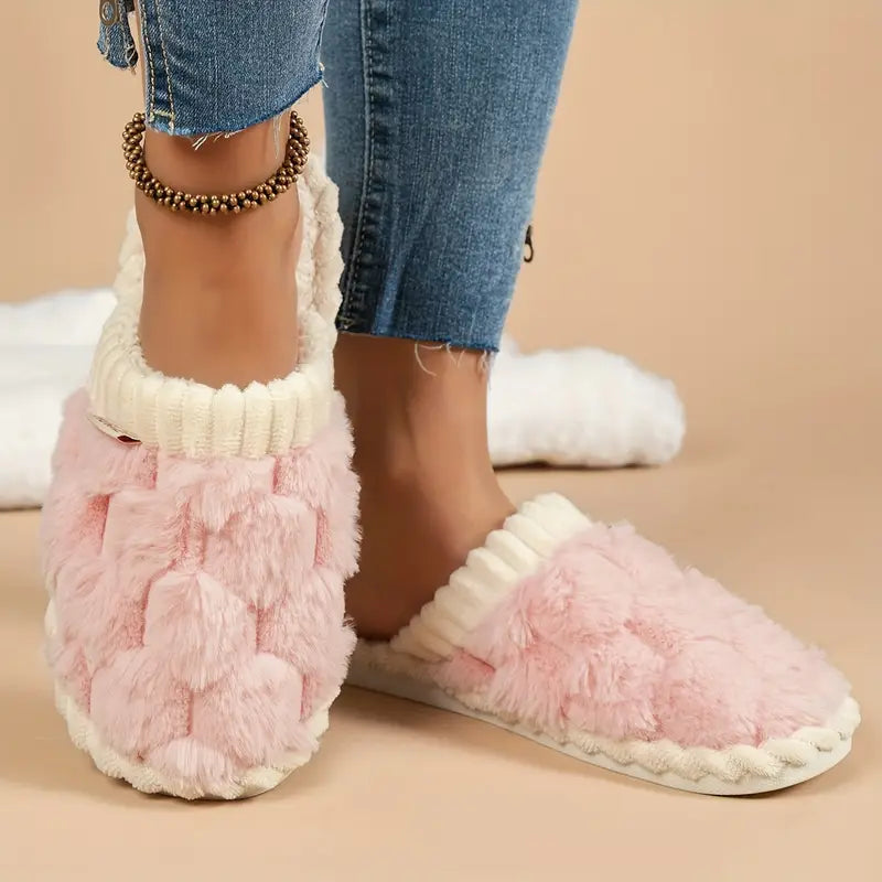 Hawa - Chaussons d'hiver en peluche avec bout fermé