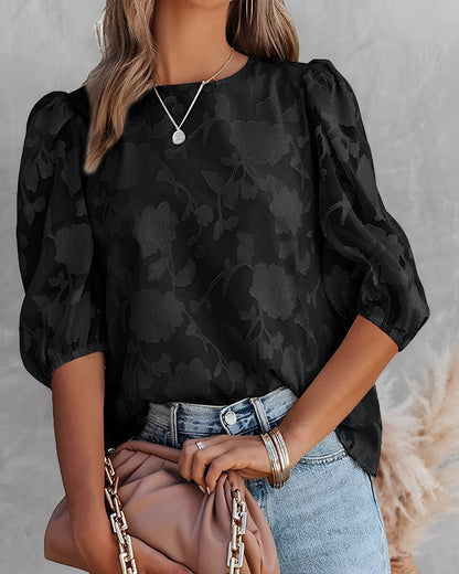 Lotus - Blouse en Chiffon avec Manches Ballon