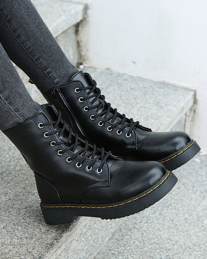 Olivia - Bottines cuir lacets robustes