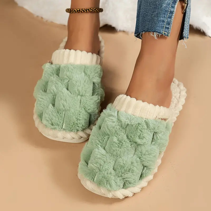 Hawa - Chaussons d'hiver en peluche avec bout fermé