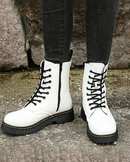 Olivia - Bottines cuir lacets robustes