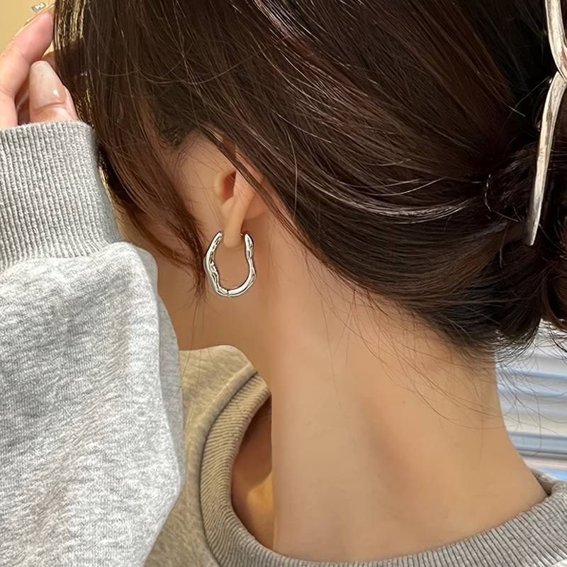Boucles d'Oreilles de créole irrégulières - Boucles d'Oreilles de créole de forme irrégulière