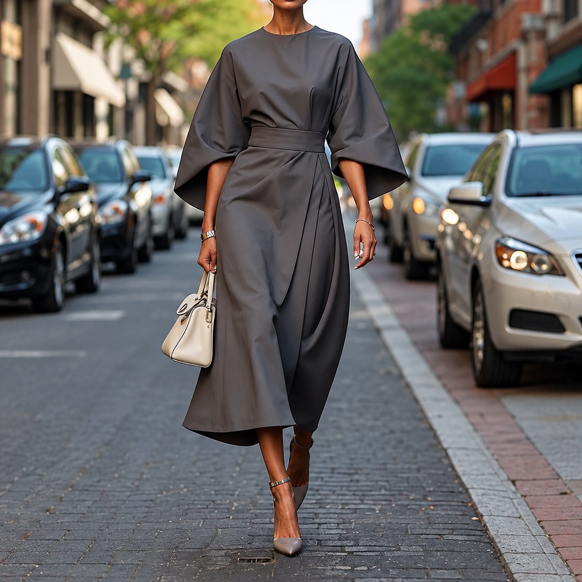 Clare - Maxi Robe avec Cordon de Taille