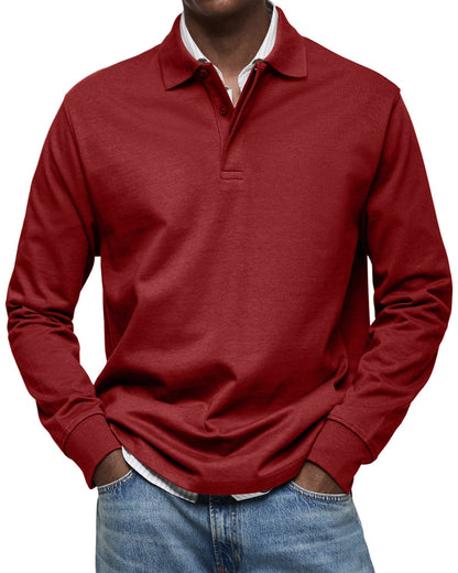 Dewey - Polo simple à manches longues pour hommes
