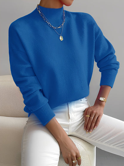 Roxana - Pull chic en maille avec col mi-haut pour femmes