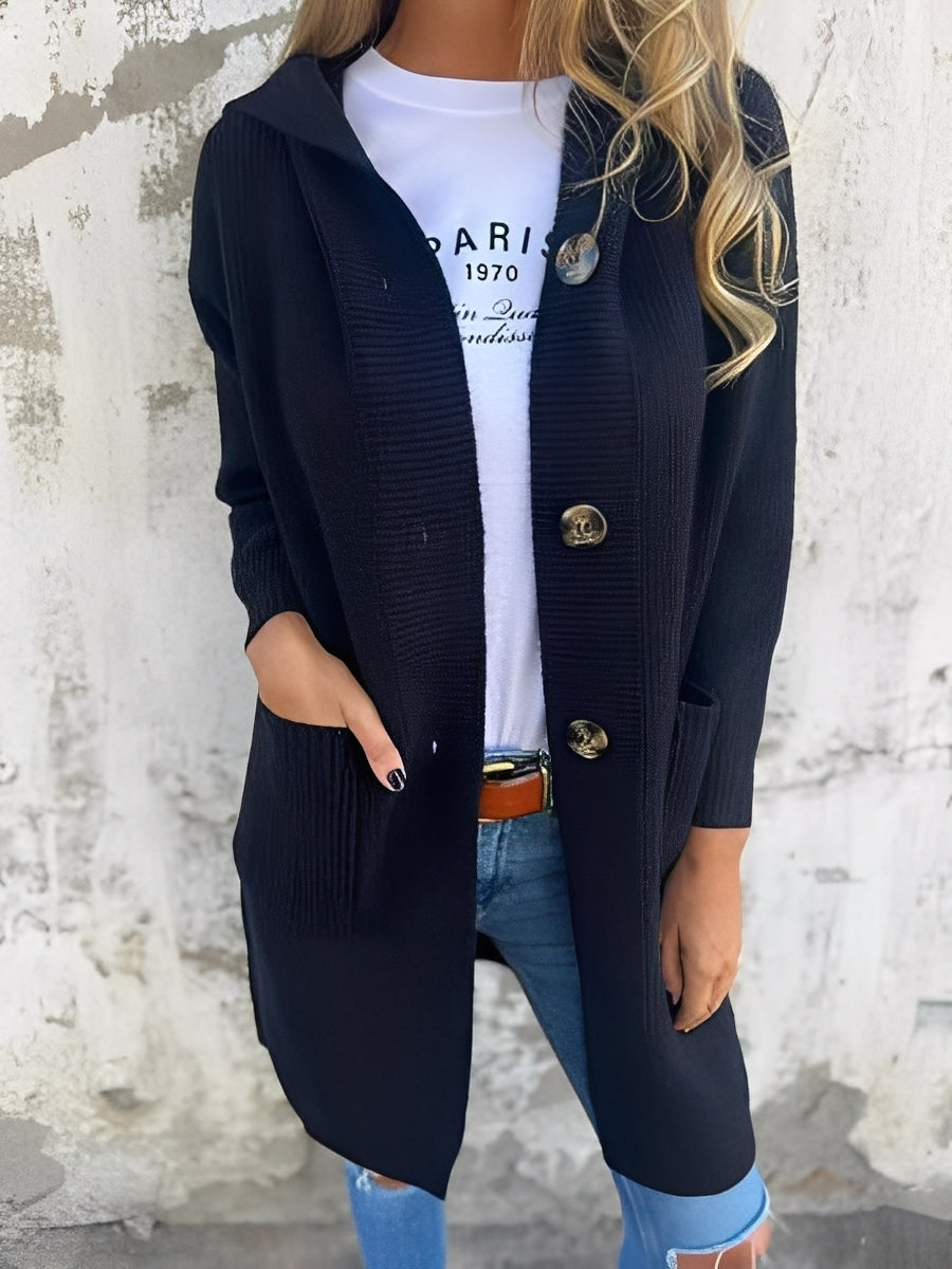 Suzanna - Long cardigan à capuche pour femmes