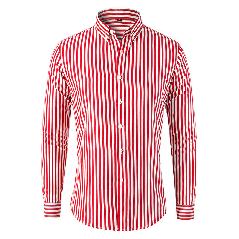 Dexter - Chemise à manches longues décontractée à rayures pour hommes