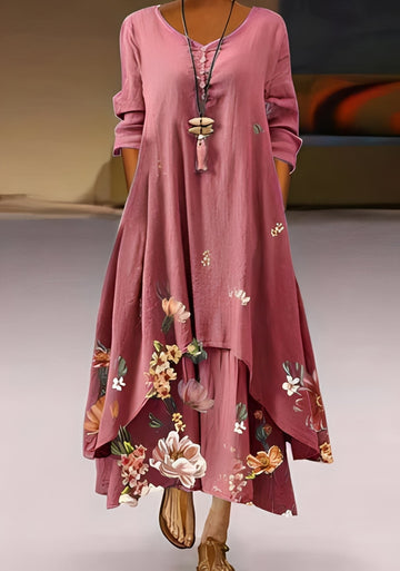 Belle - Robe élégante et ample avec imprimé pour femmes