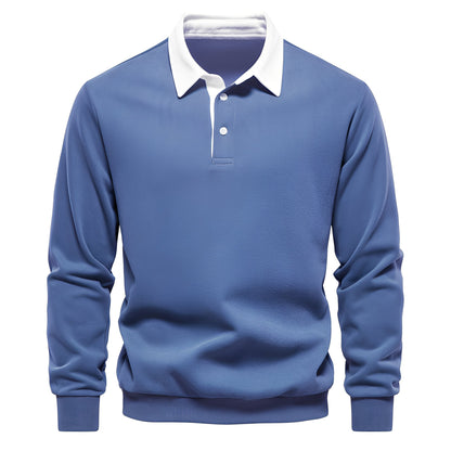 Shelton - Polo décontracté à manches longues pour hommes