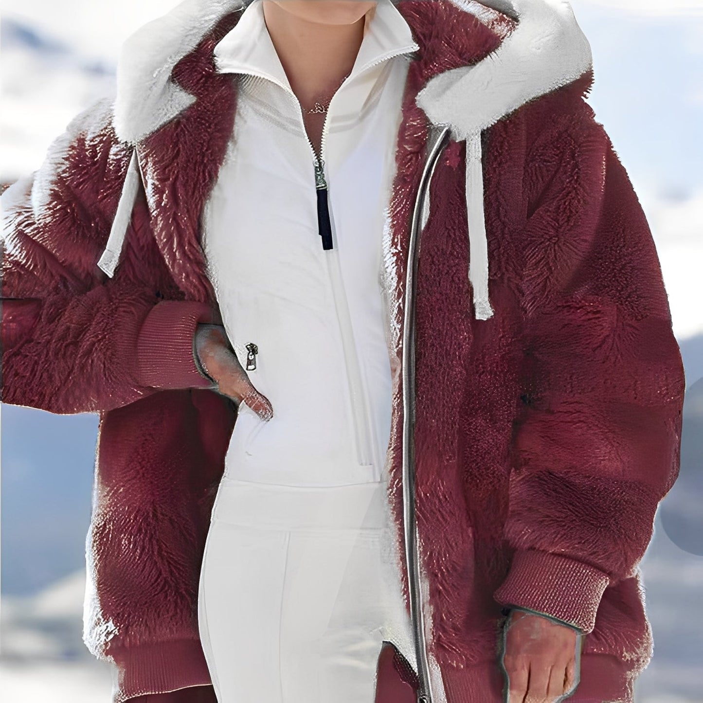 Regan - Manteau en polaire chaud style ample pour femmes