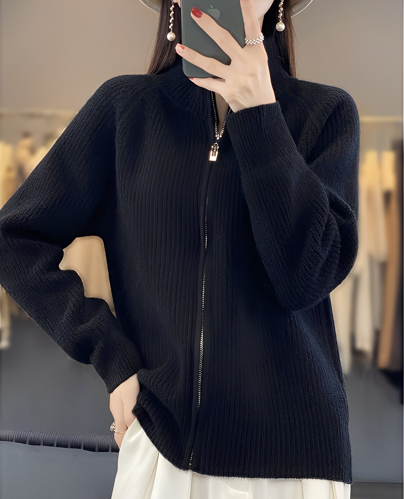 Margaret - Gilet en laine pour femmes avec zip