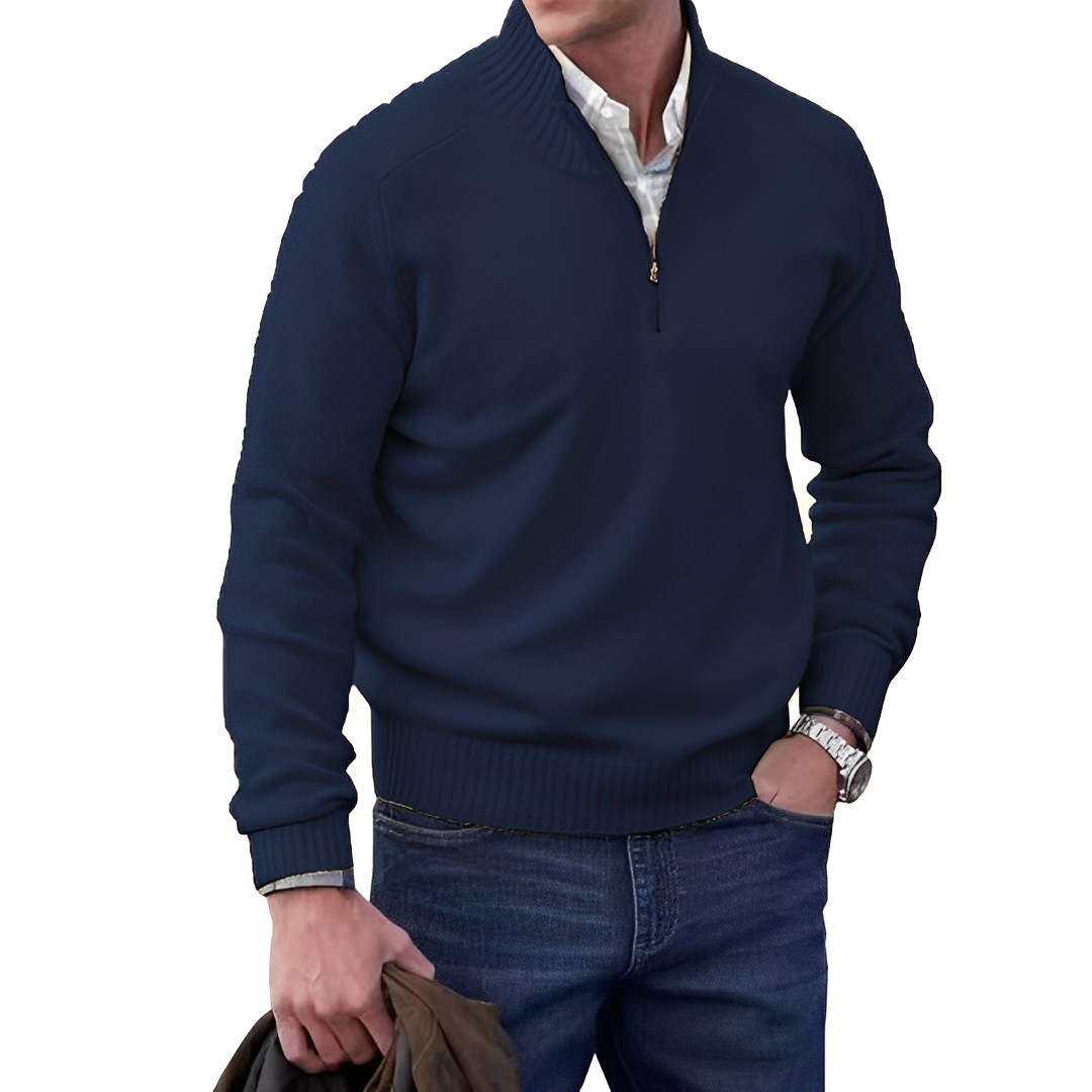 Matéo - Half-zip knitted sweater for men