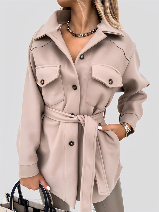 Tiffanie - Blazer léger en laine moderne avec col à revers pour femmes