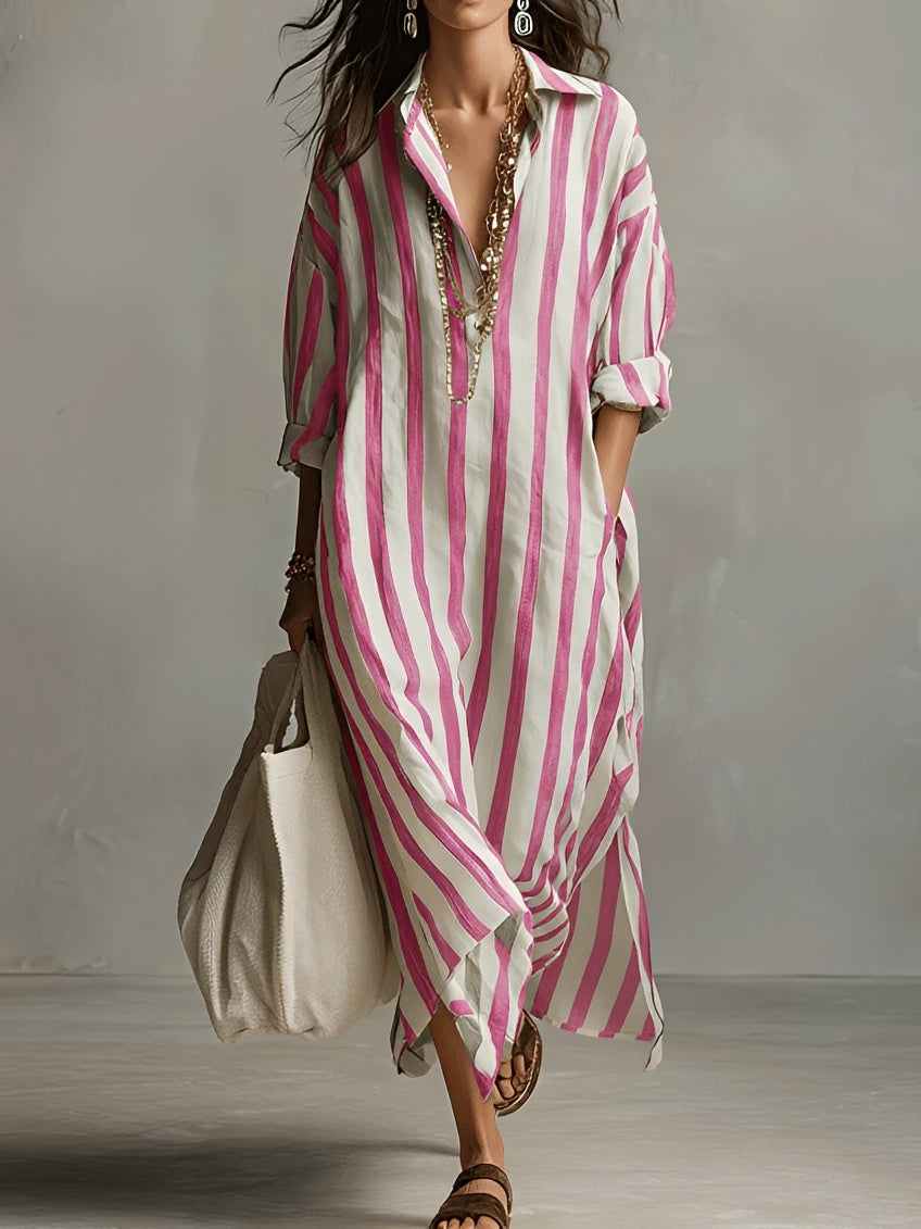 Charlotte - Robe Évasée à Rayures