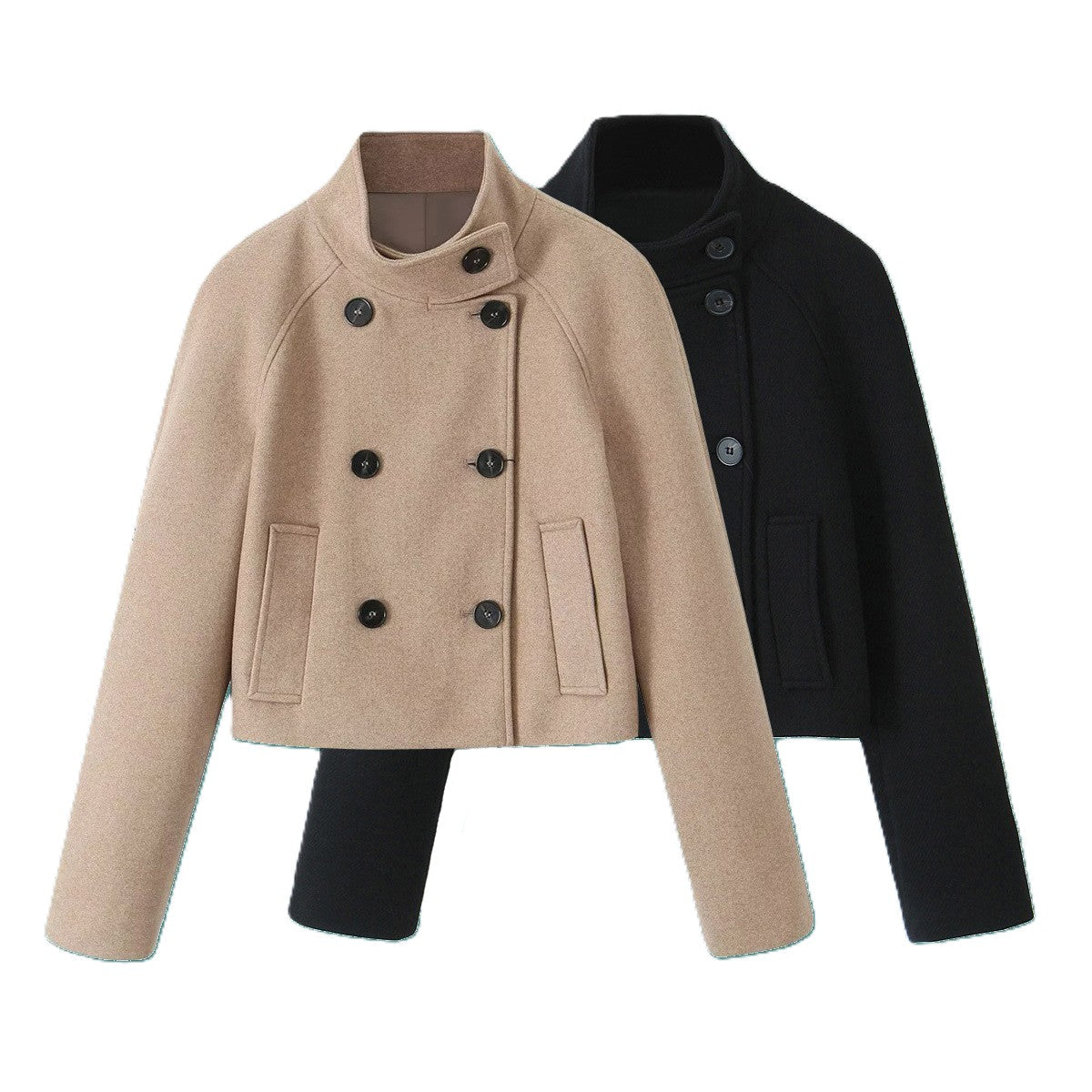 Keeley - Veste courte avec col haut et boutons pour femmes