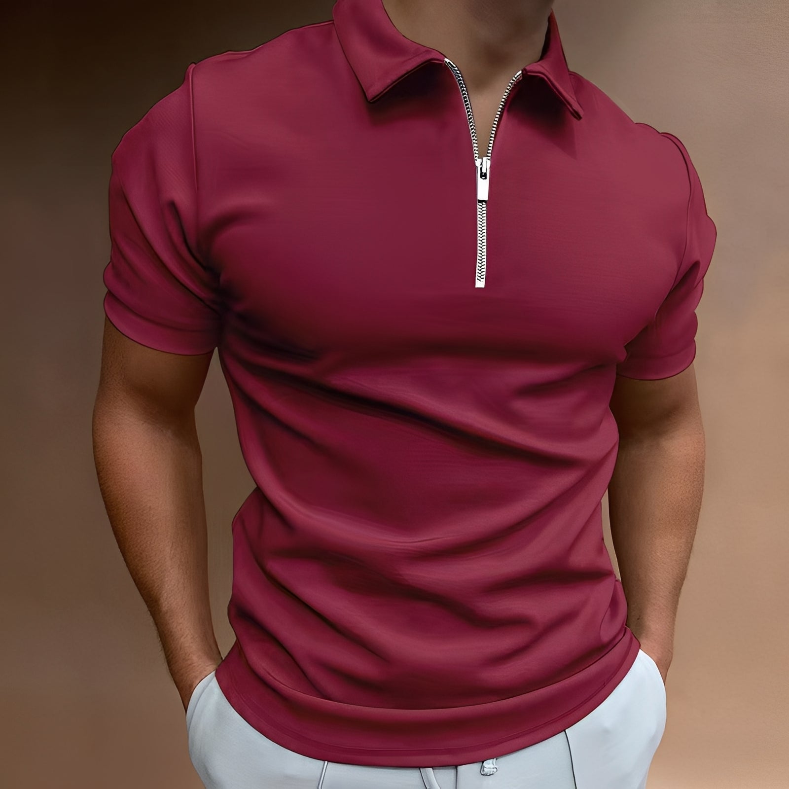 Carlos - Polo élégant avec fermeture éclair pour hommes