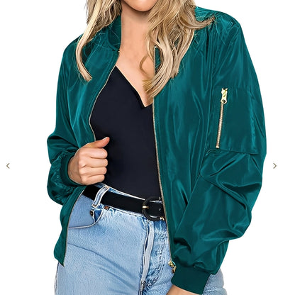 Shirlee - Veste bomber décontractée au style rétro pour femmes