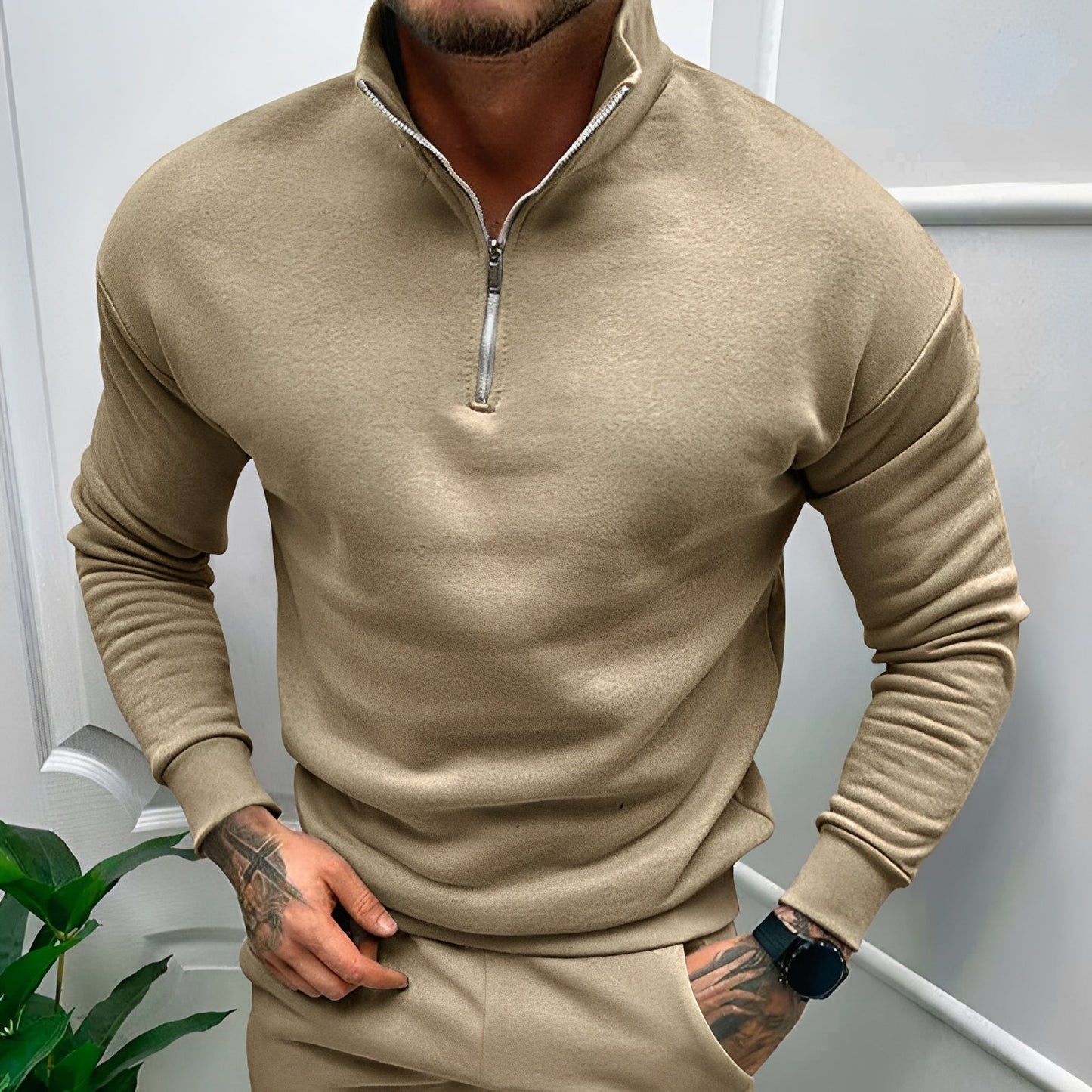 Robbie - Lässiger Pullover mit halbem Reißverschluss für Herren