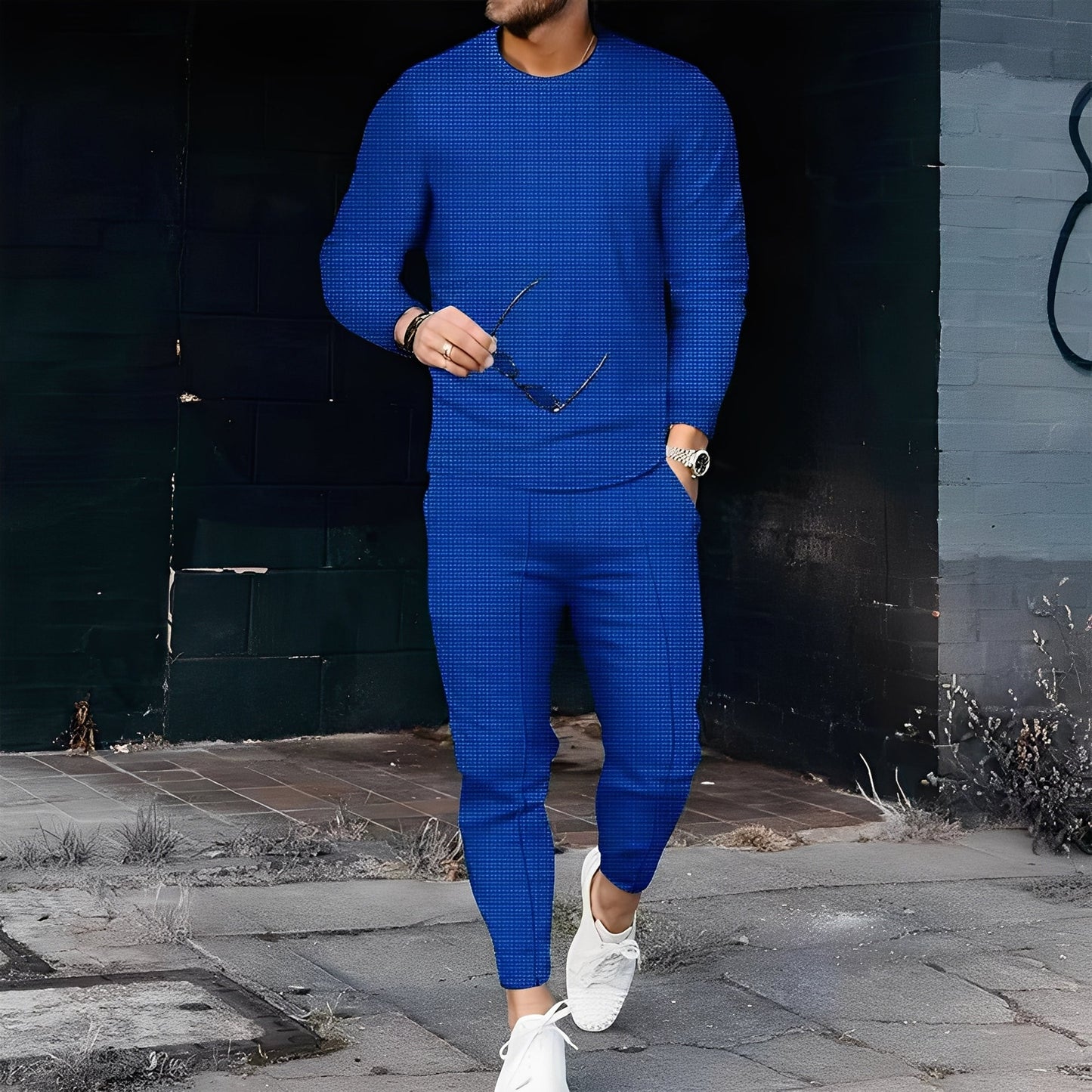 Dillan - Set Décontracté Slim-Fit pour Hommes en Tissu Gaufré