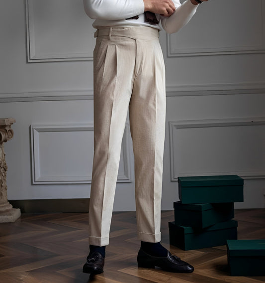 Keaton - Modern high-waisted corduroy trousers for men