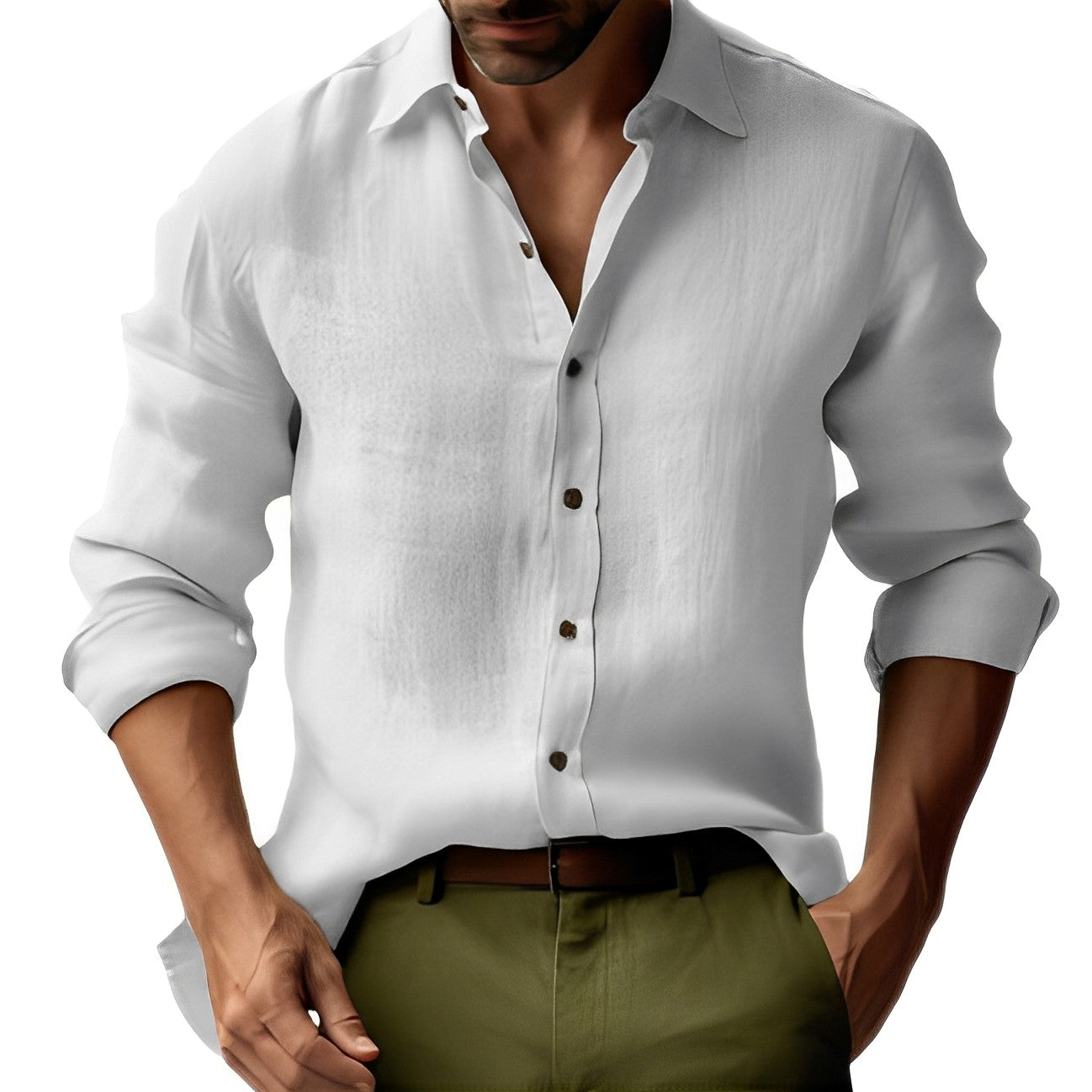 Emile - Chemise en lin simple et classique pour hommes