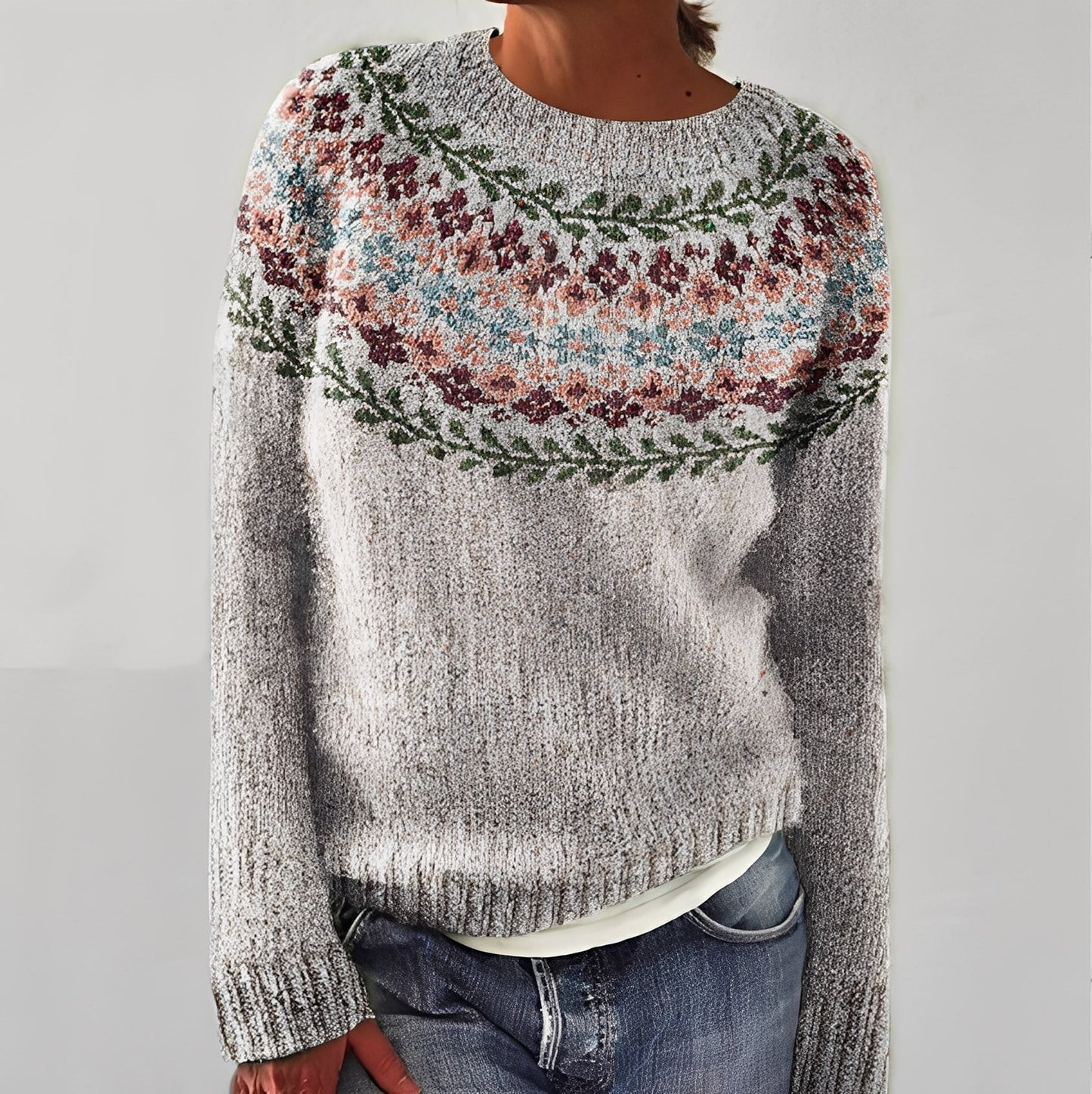 Heather - Pull classique en tricot avec motif pour femmes