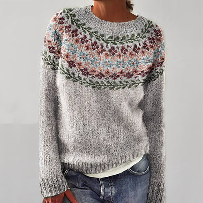 Heather - Pull classique en tricot avec motif pour femmes