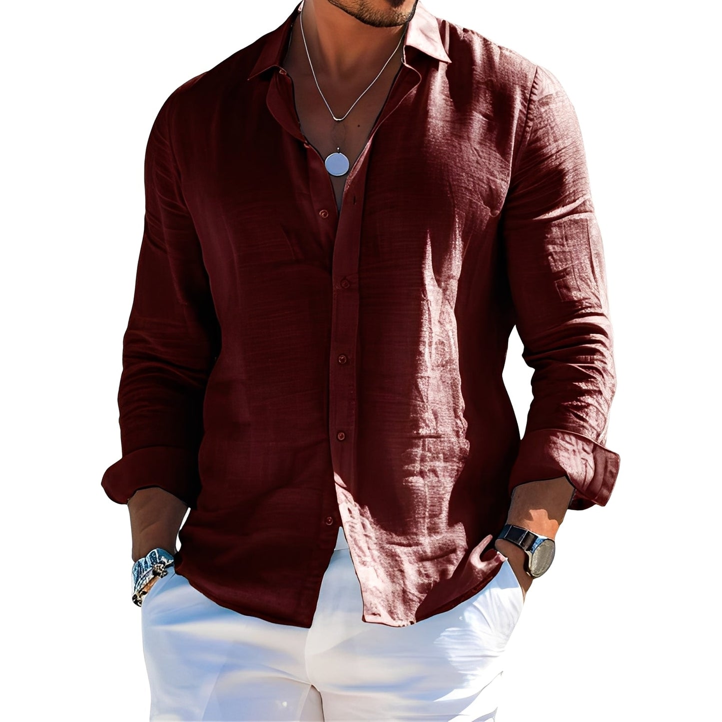 Félicien - Klassische Langarm-Polohemden für Herren