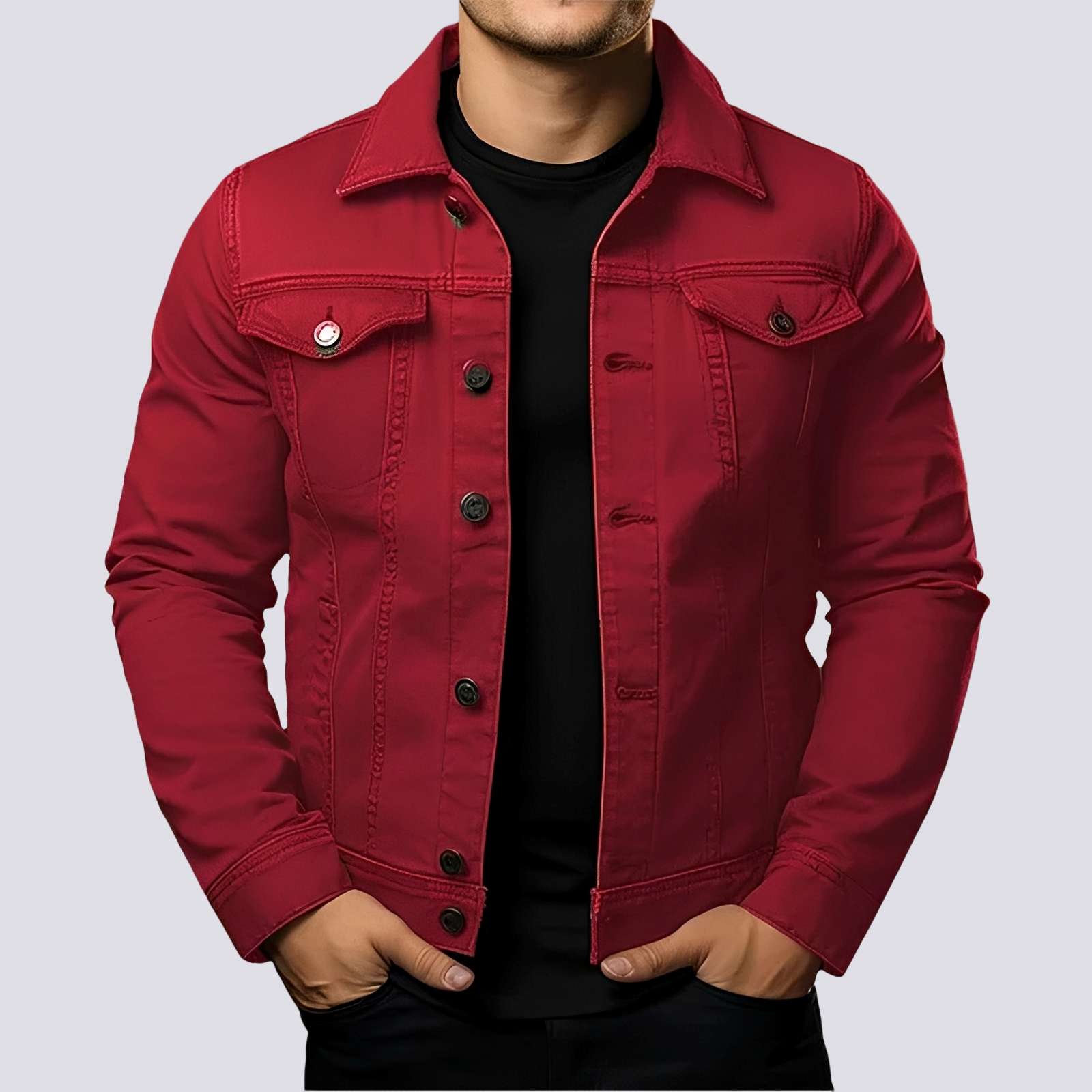 Layton - Veste en jean décontractée pour hommes