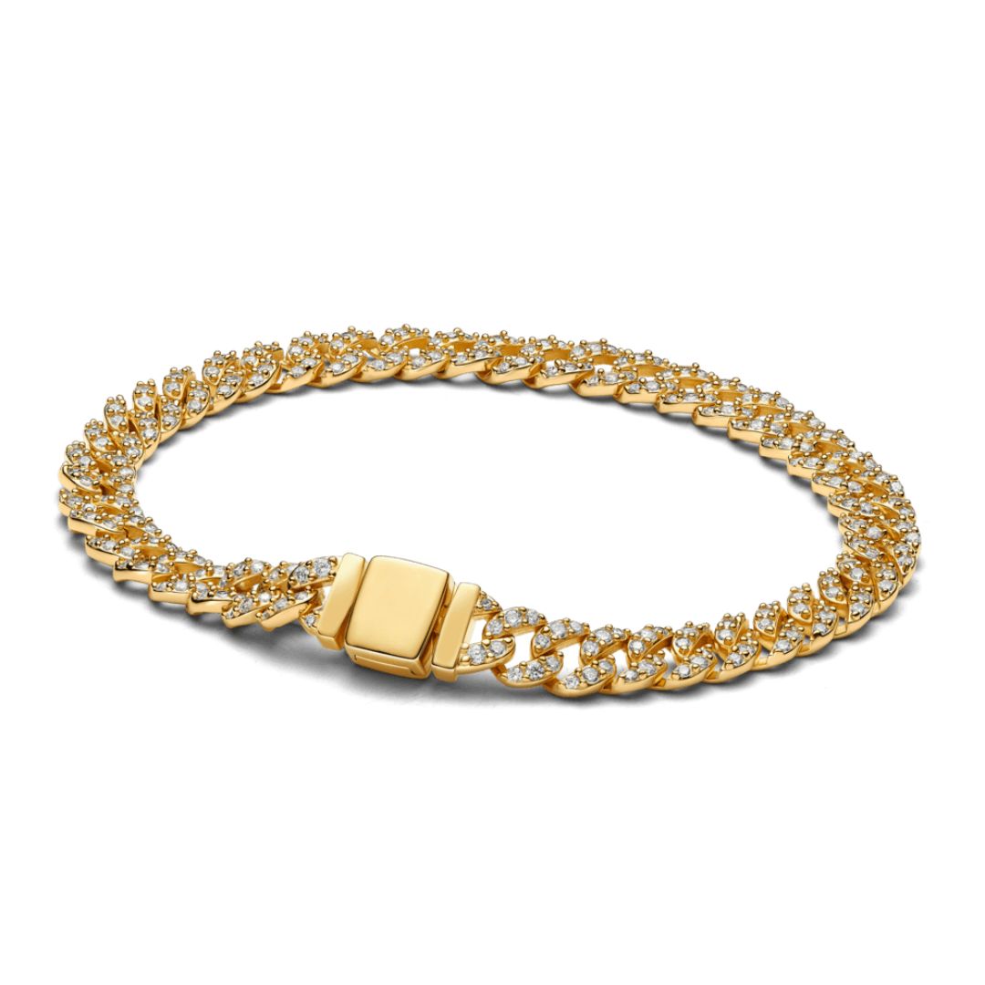 Soraya – Bracelet chaîne cubaine de moissanite or 18K