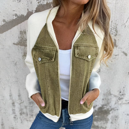 Libby - Denim jacket for women, casual style with raglan sleeves