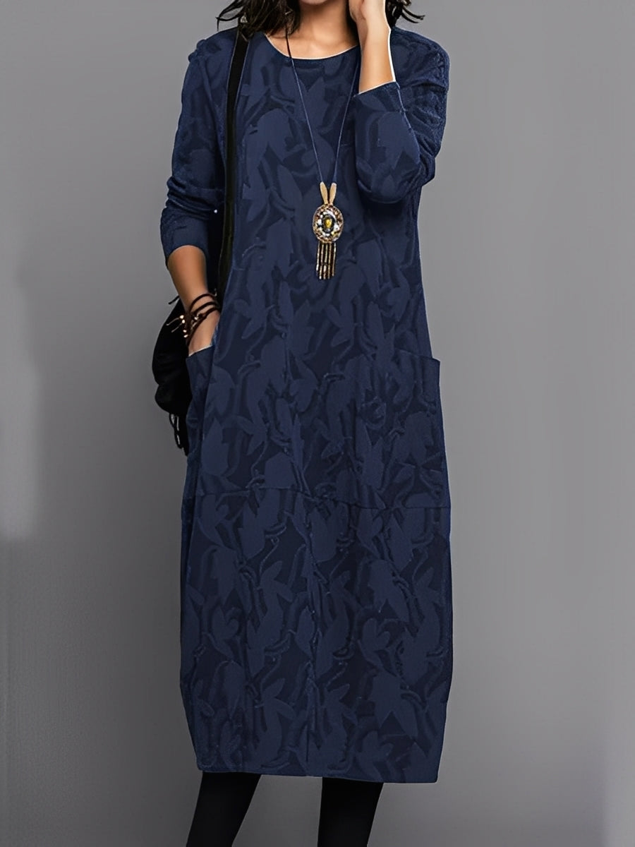 Kadence - Robe chic à manches longues avec motif pour femmes