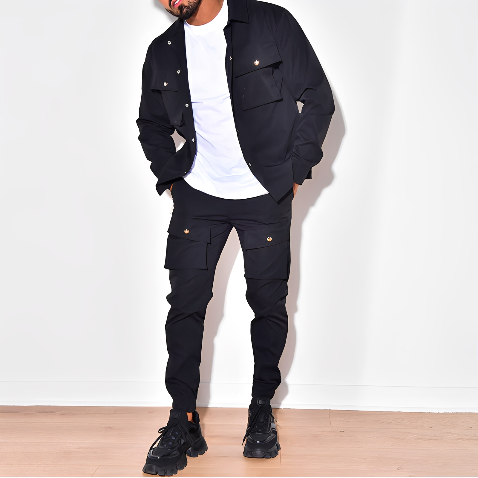 Arjay - Costume moderne pour homme en deux pièces avec cargo