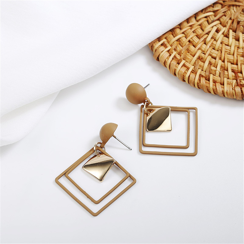 Boucles d'oreilles en goutte géométrique - Boucles d'oreilles carrées creuses