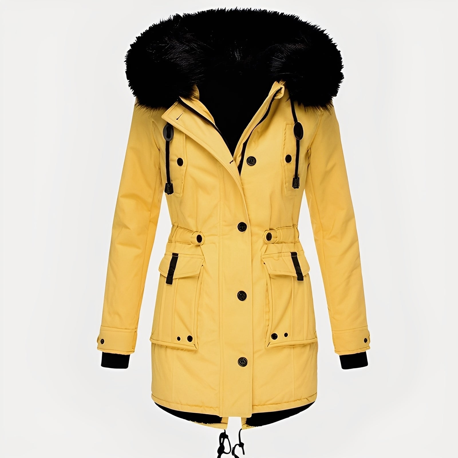 Elsie - Manteau épais avec capuche et intérieur en polaire pour femmes