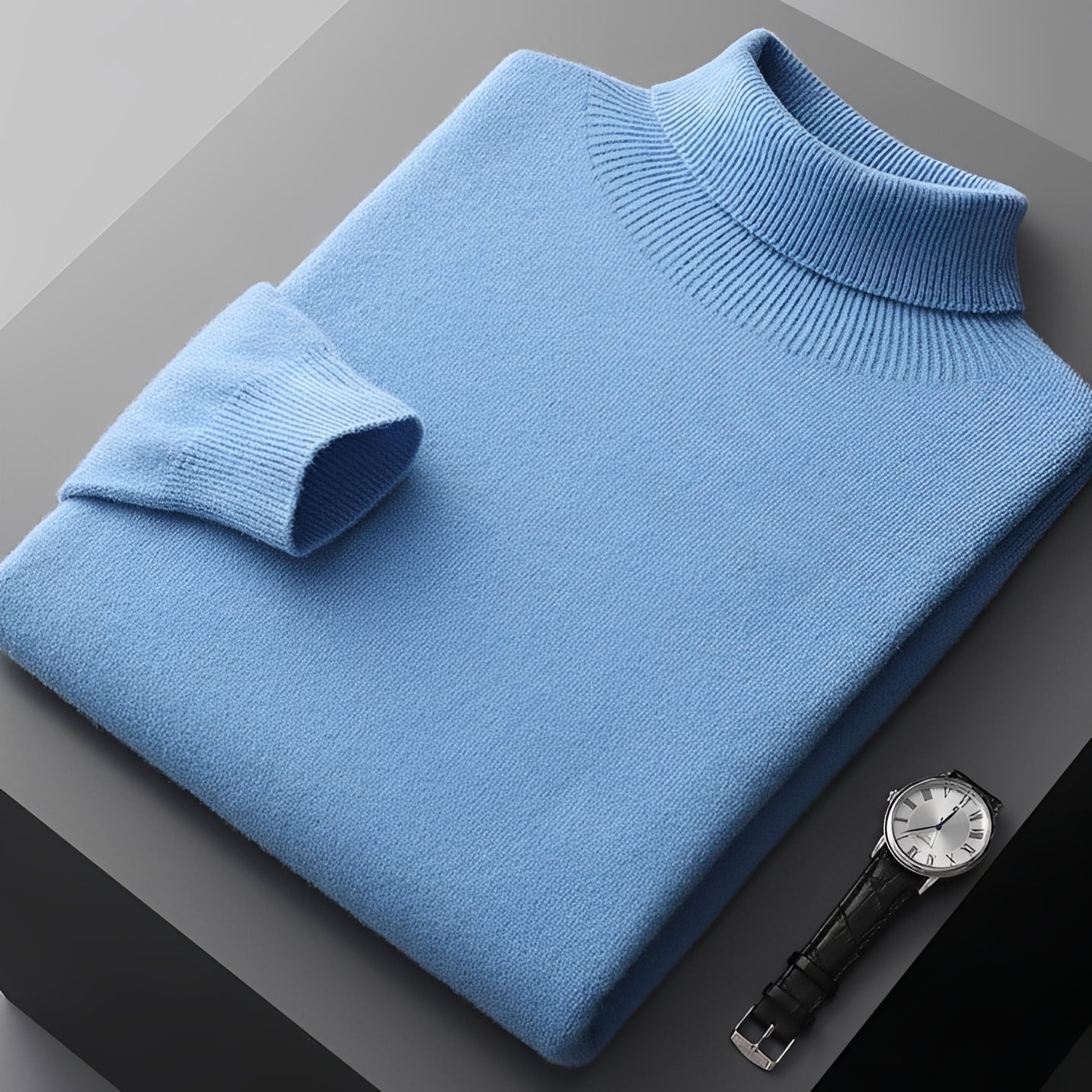 Adrian - Pull large col roulé pour hommes