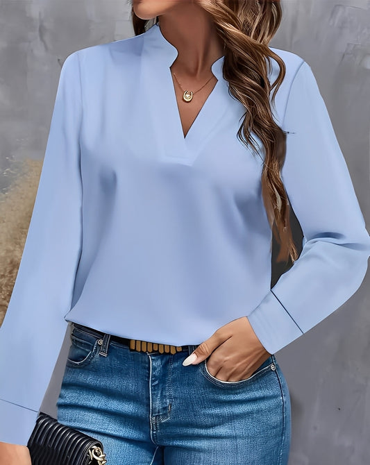 Shania - Blouse élégante et ample avec col en V pour femmes