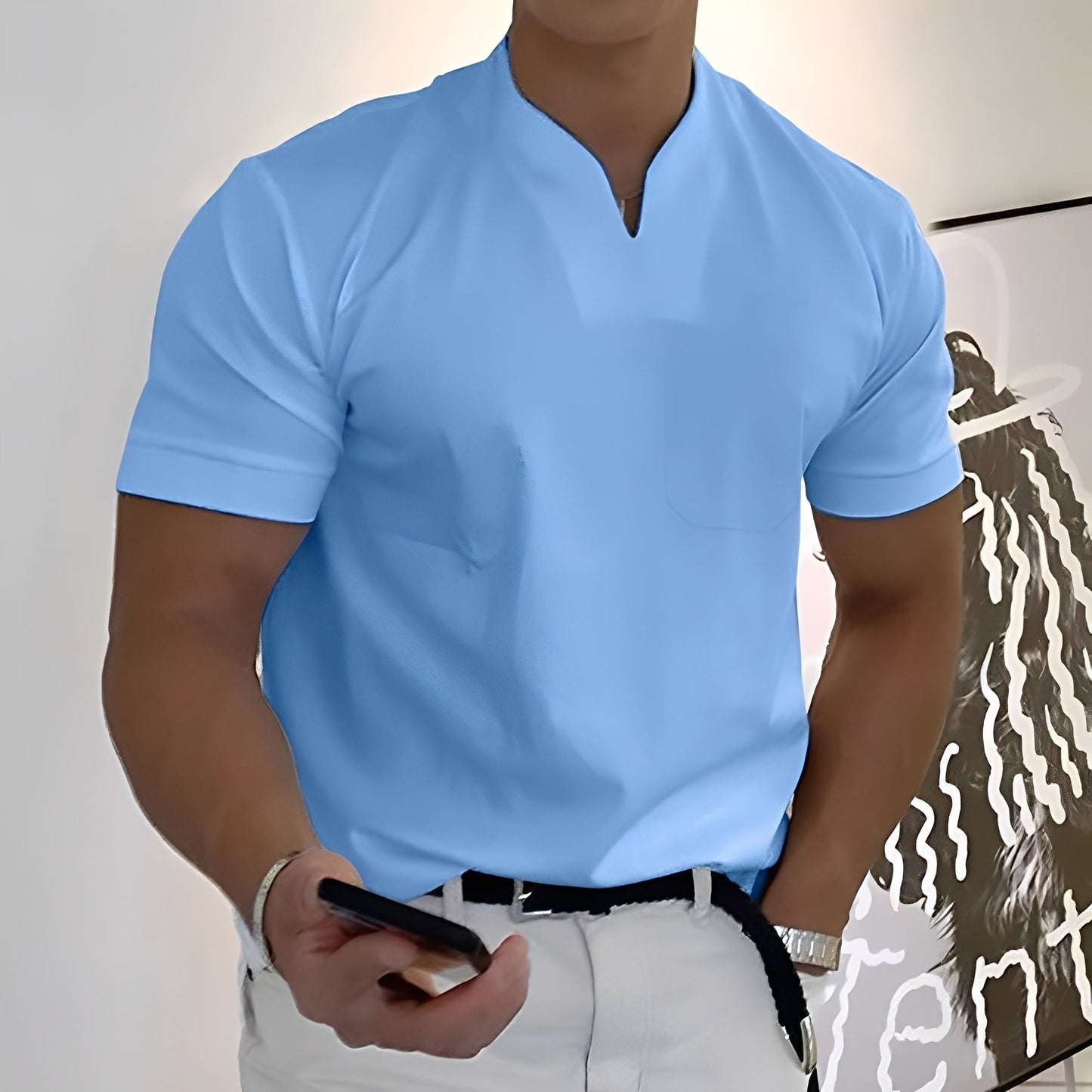 Dylan - Chemise ajustée à manches courtes pour homme