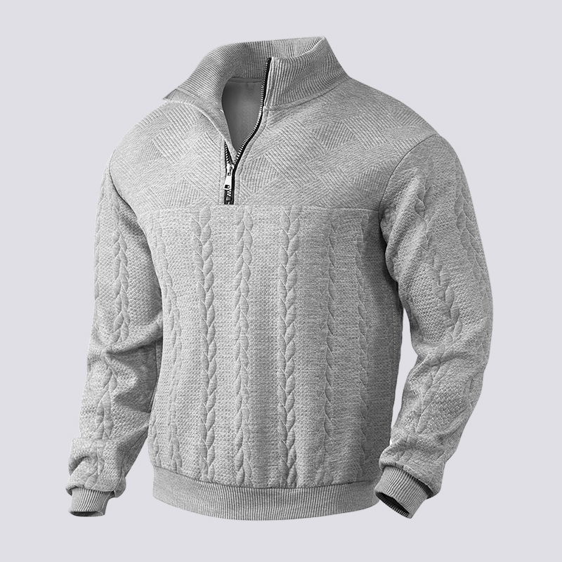 Benjamin - Modern pullover with quarter zipper for men