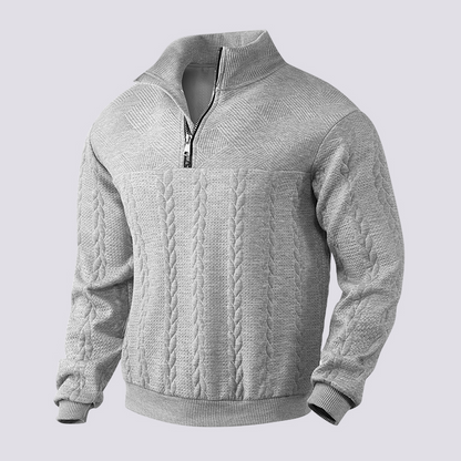 Benjamin - Modern pullover with quarter zipper for men
