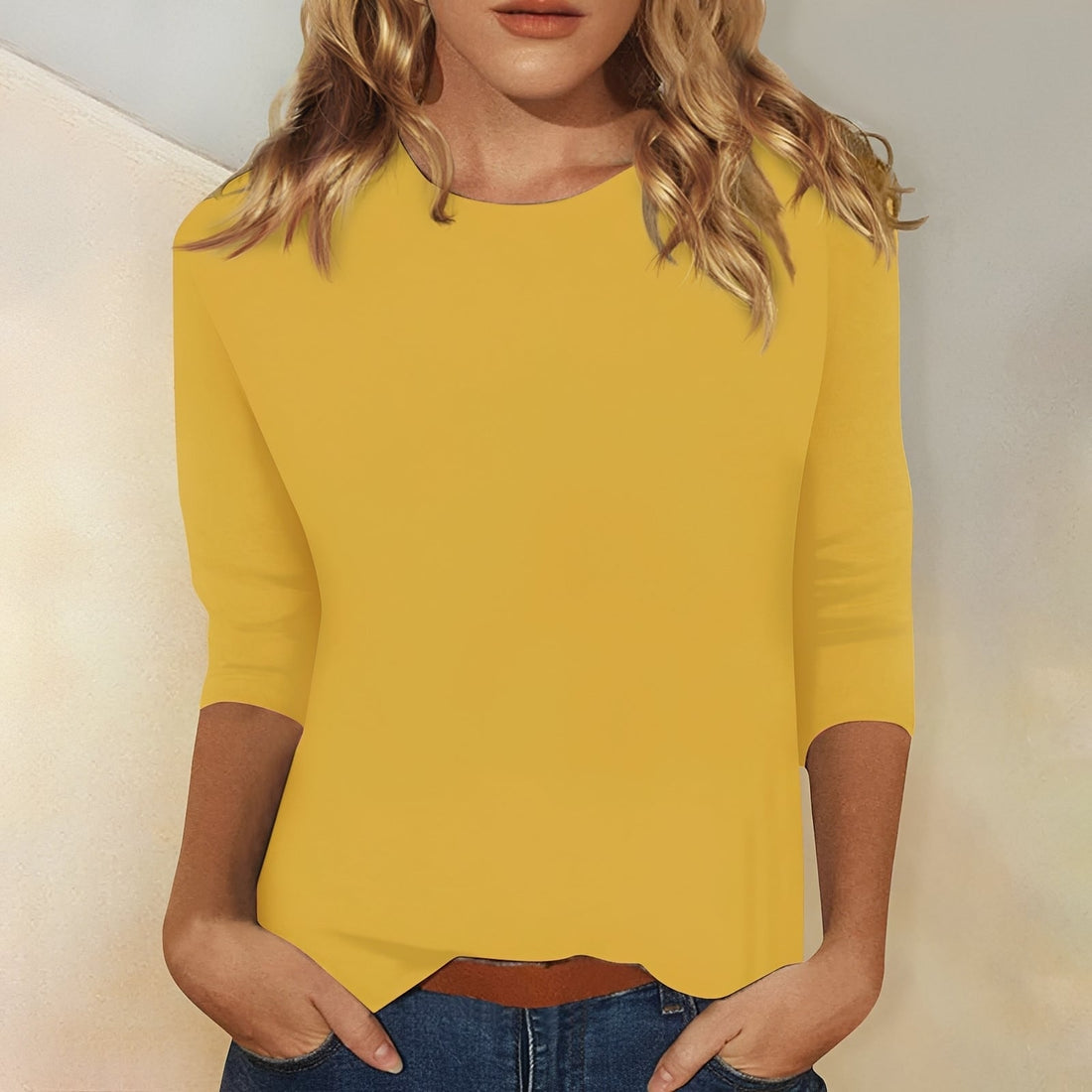 Kathryn - T-shirt décontracté à manches 3/4 pour femmes