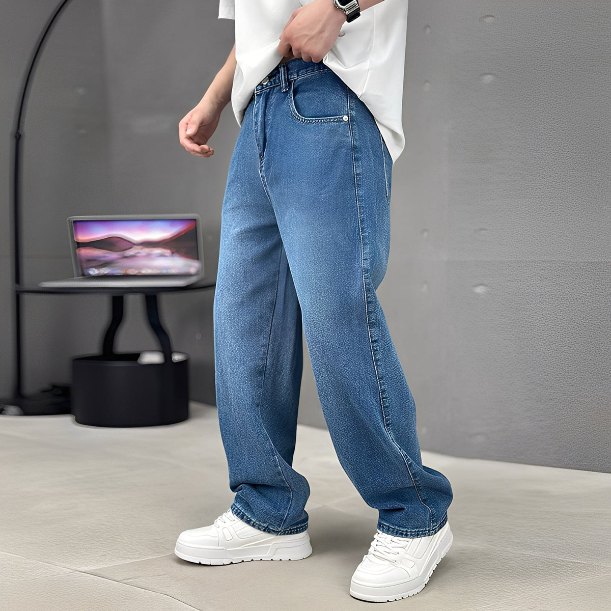Wendell - Pantalon tendance à jambes larges