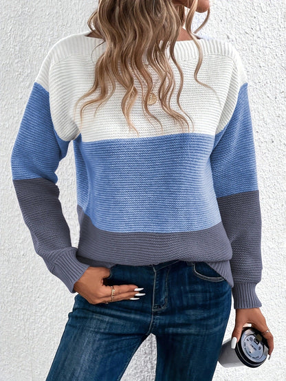 Muriel - Pull chic à rayures trois couleurs pour femmes