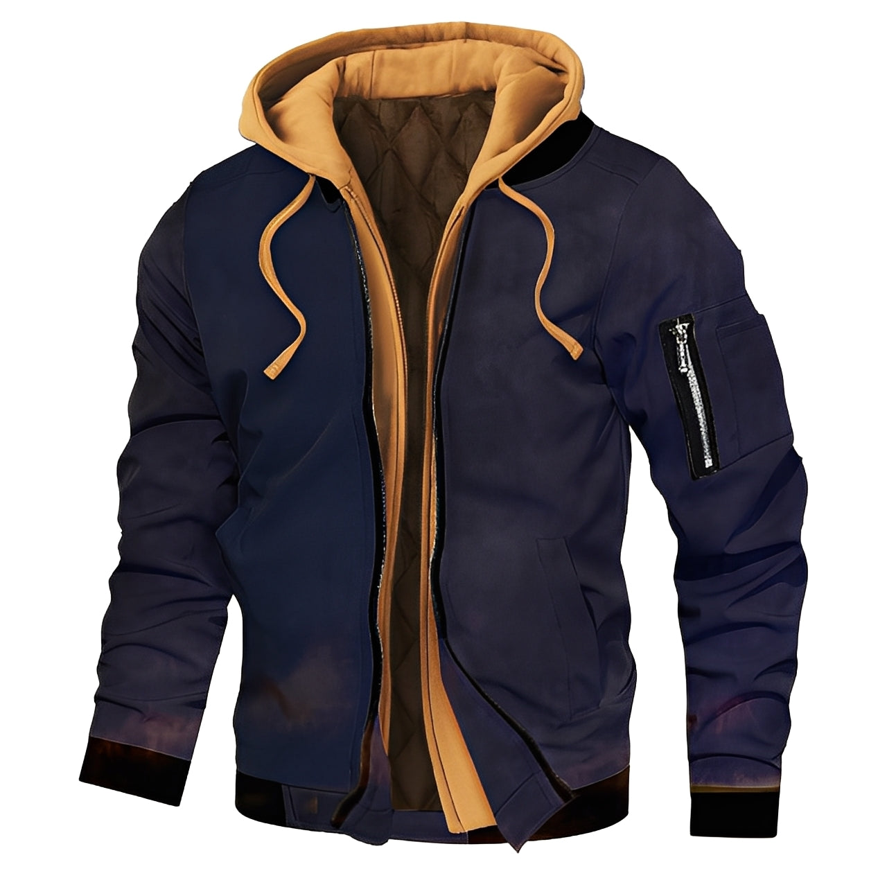 Cedric - Elegant bomber jacket with hood for men