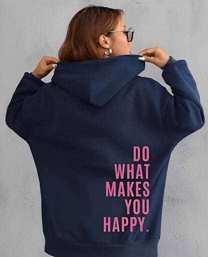 Adrienne - Stylish hooded sweatshirt with inscription for women