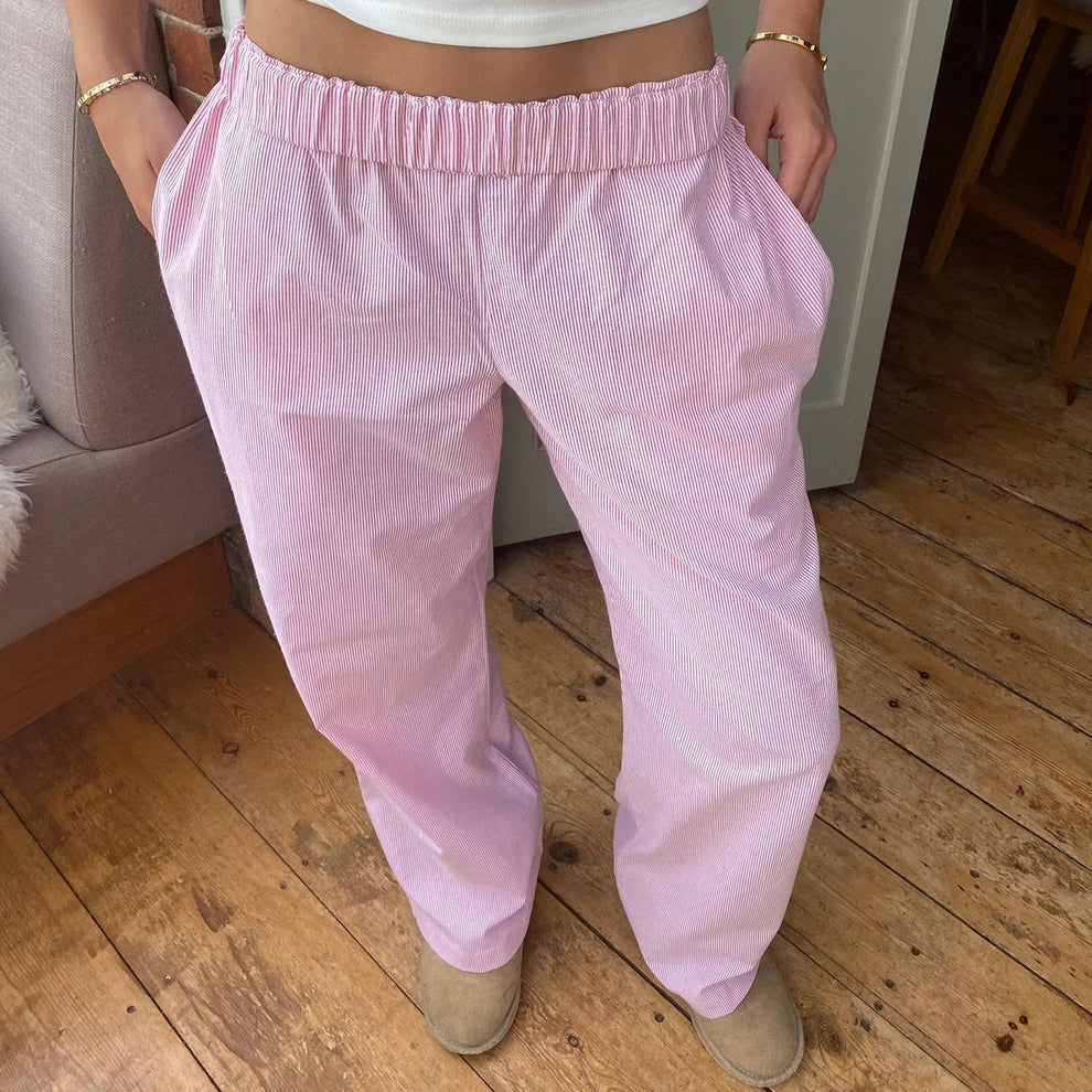 Elis – Pantalons Femme à Taille Haute et Jambe Large