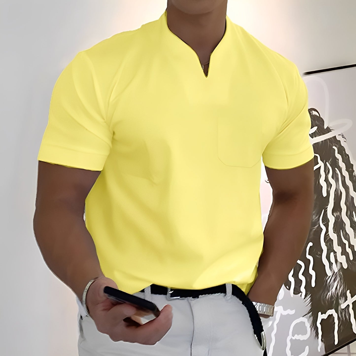 Dylan - Chemise ajustée à manches courtes pour homme