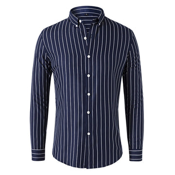 Dexter - Chemise à manches longues décontractée à rayures pour hommes